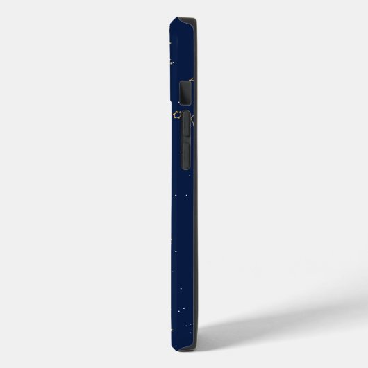 Gold & Navy Blue Zodiac Constellations Monogram Case-Mate iPhone Hülle (Rückseite / Links)