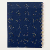 Gold & Navy Blue Zodiac Constellations Monogram Planer (Rückseite)