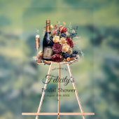 Gold, Navy & Burgund Wein Degustation Brautparty Acrylschild (Neutral)