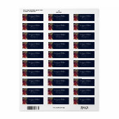 Gold Navy Burgundy Floral Return Address Label (Vorne)