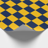 Gold Navy Checkerboard Geschenkpapier (Ecke)
