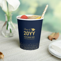 Gold & Navy Confetti Graduation Party