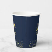 Gold & Navy Confetti Graduation Party Pappbecher (Rechts)