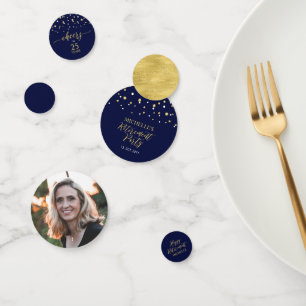 Gold & Navy Confetti Modernes Party Dekor Konfetti
