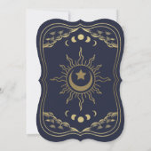 Gold Navy Elegante Tarot Card Einladung zur Hochze (Rückseite)