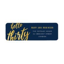 Gold Navy Foil Typ 30. Geburtstag Party