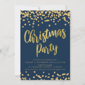 Gold Navy Glitzer Business Unternehmen Weihnachten Einladung (Vorderseite)