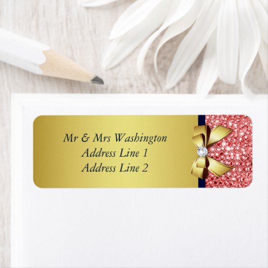 Gold Navy Korallensequenzen Diamonds Bow (Insitu)