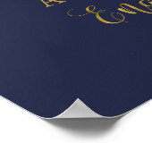 Gold Navy Marsala Boho Engagement Party Poster (Ecke)