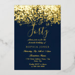 Gold & Navy Mens Frauen 40. Geburtstag Party Gold Folieneinladung<br><div class="desc">Gold & Navy Mens Frauen 40. Geburtstag Party Gold Foil Einladung Weitere Einladungen in unserem Nest- und Nestladen</div>