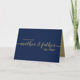 Gold Navy Minimal Neueltern Mutter Vater Karte