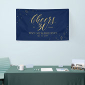 Gold & Navy Modern Cheers 30. Geburtstag Party Banner (Messeveranstaltung)
