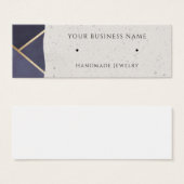 Gold Navy Modern Stuck Earring Display Cards (Vorne & Hinten)
