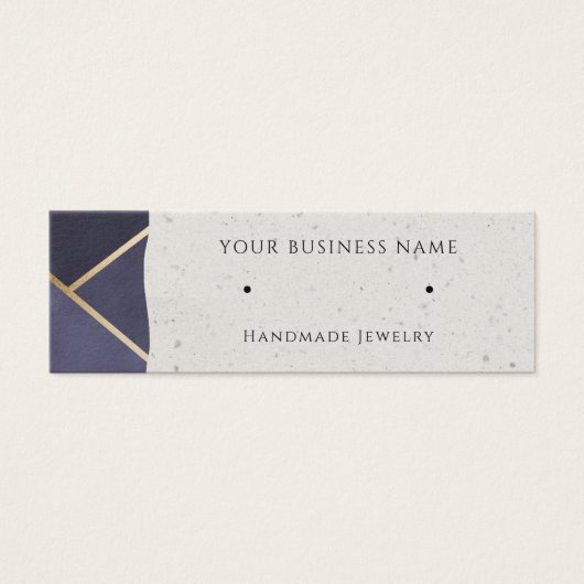 Gold Navy Modern Stuck Earring Display Cards (Vorderseite)