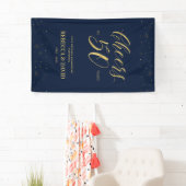 Gold & Navy Moderne 50 Jahre Hochzeit Banner (Insitu)