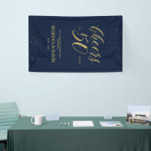 Gold & Navy Moderne 50 Jahre Hochzeit Banner (Messeveranstaltung)