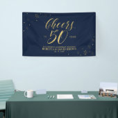 Gold & Navy Moderne 50 Jahre Hochzeit Banner (Messeveranstaltung)