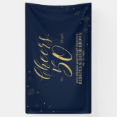 Gold & Navy Moderne 50 Jahre Hochzeit Banner (Vertikal)