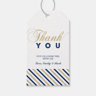 Gold & Navy Moderne Partygeschenk-Dankeschön-Tag Geschenkanhänger