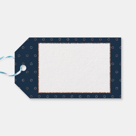 Gold Navy Naughty oder Nice Geschenkanhänger (Rückseite Horizontal)