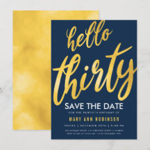 Gold Navy Rett Date 30 Geburtstag Party