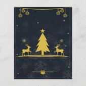 Gold Navy Snowflake Weihnachtsfeier Party Einladun (Rückseite)