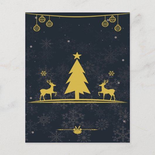 Gold Navy Snowflake Weihnachtsfeier Party Einladun (Rückseite)