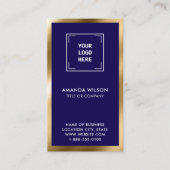 GOLD NAVY Social Media QR Code Foto Beruflich Visitenkarte (Vorderseite)