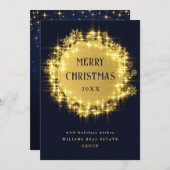 Gold Navy SparkLICHT Weihnachten im Unternehmen (Vorne/Hinten)