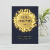 Gold Navy SparkLICHT Weihnachten im Unternehmen (Stehend Vorderseite)