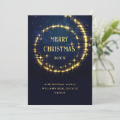 Gold Navy SparkLICHT Weihnachten im Unternehmen (Stehend Vorderseite)