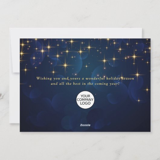 Gold Navy SparkLICHT Weihnachten im Unternehmen (Rückseite)