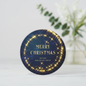 Gold Navy SparkLICHT Weihnachten im Unternehmen (Stehend Vorderseite)