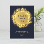 Gold Navy SparkLICHT Weihnachten im Unternehmen (Stehend Vorderseite)