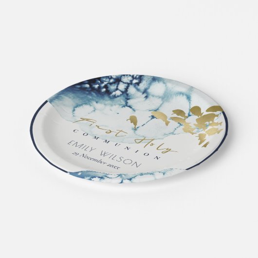 GOLD NAVY UNDERWASSERFISCHEREIGEMEINSCHAFT PAPPTELLER (Schrägansicht)