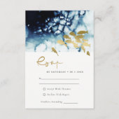 GOLD NAVY UNDERWASSERSEE FISH WEDING RSVP ENCLOS BEGLEITKARTE (Vorderseite)