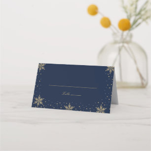 Gold & Navy Winter-Schnee-Hochzeitstisch-Platzkart Platzkarte