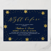 Gold & Navy Winterschneepaare Polterabend Folieneinladung (Vorderseite)