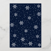 Gold & Navy Winterschneepaare Polterabend Folieneinladung (Rückseite)