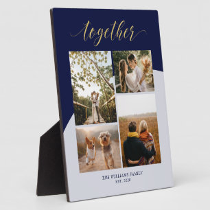 Gold & Navy   Zusammen Familien-Geschenk-Fotocolla Fotoplatte