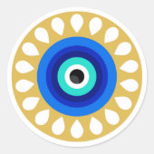 Gold Nazar No Evil Eye Envelope Gastgeschenk Siege Runder Aufkleber (Vorderseite)