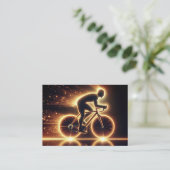 Gold Neon Bicyclist Visitenkarte (Stehend Vorderseite)