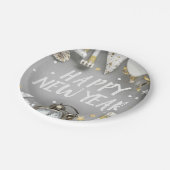 Gold New Year Party New Years Day Clipart Pappteller (Schrägansicht)