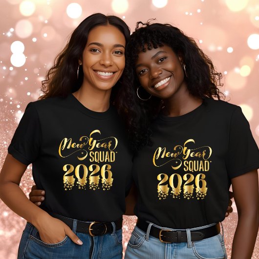 Gold New Year Squad Happy New Year 2026 T-Shirt