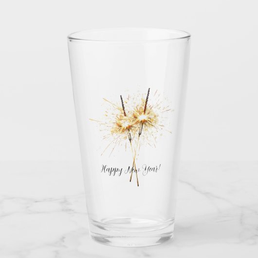 Gold New Year's Eve Day Celebration Sparklers Glas (Vorderseite)