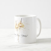 Gold New Year's Eve Day Celebration Sparklers Kaffeetasse (VorderseiteRechts)