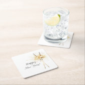 Gold New Year's Eve Day Celebration Sparklers Rechteckiger Pappuntersetzer (Vor Ort)