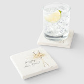 Gold New Year's Eve Day Celebration Sparklers Steinuntersetzer (Seitenansicht)