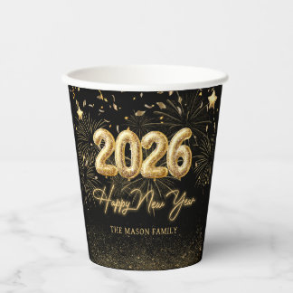 Gold New Year's Eve Party Paper Cups Pappbecher
