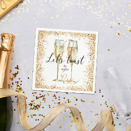 Gold New Years Party Paper Napkin Serviette